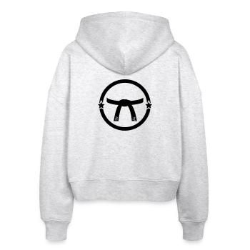 Judo / Judoka / Sport / Kampfkünste / Kampf - Stanley/Stella Boxy Frauen Bio Zip Hoodie Ida - Weiß meliert - Hinten - AI Model Female 172 dark (172cm)