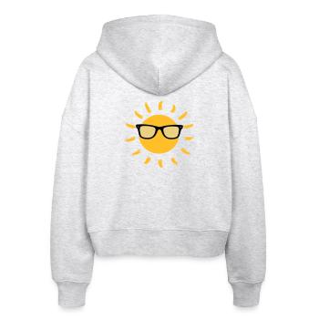 Sommer / Urlaub / Strand / Sonne - Stanley/Stella Boxy Frauen Bio Zip Hoodie Ida - Weiß meliert - Hinten - AI Model Female 172 dark (172cm)
