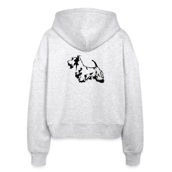 Scottish Terrier - Stanley/Stella Boxy Women’s Organic Zip Hoodie Ida - heather white - Back - AI Model Female 172 dark (172cm)