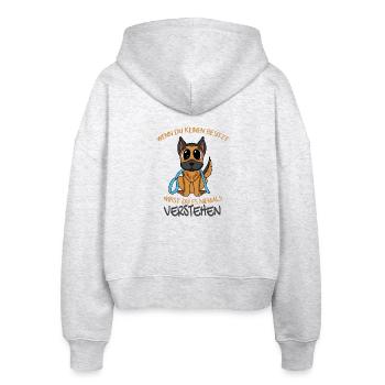 Deutscher Schäferhund - Stanley/Stella Boxy Frauen Bio Zip Hoodie Ida - Weiß meliert - Hinten - AI Model Female 172 dark (172cm)