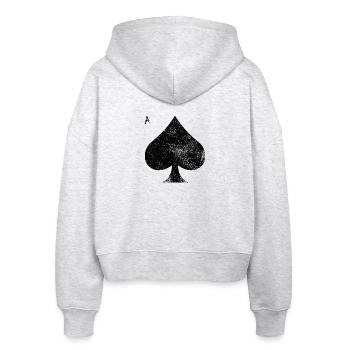 As de pique carte à jouer poker casino - Veste à capuche bio Ida Stanley/Stella Femme - blanc chiné - Dos - AI Model Female 172 dark (172cm)