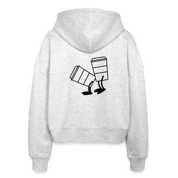 Coffee to go doggy style - Stanley/Stella Boxy Frauen Bio Zip Hoodie Ida - Weiß meliert - Hinten - AI Model Female 172 dark (172cm)