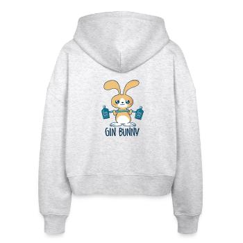 Gin Rabbit - Gym Funny Design - Gin Lovers - Stanley/Stella Boxy Women’s Organic Zip Hoodie Ida - heather white - Back - AI Model Female 172 dark (172cm)