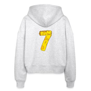 Zahl 7 Ziffer Käse - Stanley/Stella Boxy Frauen Bio Zip Hoodie Ida - Weiß meliert - Hinten - AI Model Female 172 dark (172cm)