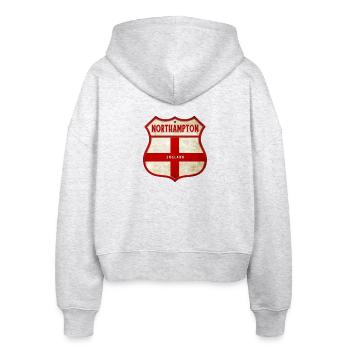 Northampton England Wappen - Stanley/Stella Boxy Frauen Bio Zip Hoodie Ida - Weiß meliert - Hinten - AI Model Female 172 dark (172cm)