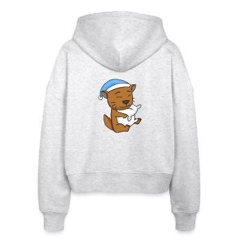 Katze Katzenrasse Somali - Stanley/Stella Boxy Frauen Bio Zip Hoodie Ida - Weiß meliert - Hinten - AI Model Female 172 dark (172cm)