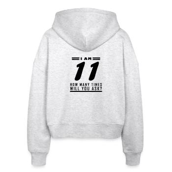 Ich bin 11 – 11. Geburtstag Geschenk - Stanley/Stella Boxy Frauen Bio Zip Hoodie Ida - Weiß meliert - Hinten - AI Model Female 172 dark (172cm)
