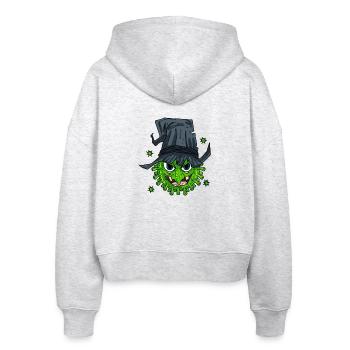 Hexe Virus - Stanley/Stella Boxy Frauen Bio Zip Hoodie Ida - Weiß meliert - Hinten - AI Model Female 172 dark (172cm)