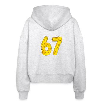 67 years old - 67th birthday gift - 1967 - Stanley/Stella Boxy Women’s Organic Zip Hoodie Ida - heather white - Back - AI Model Female 172 dark (172cm)