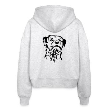 Tête de Border Terrier - Veste à capuche bio Ida Stanley/Stella Femme - blanc chiné - Dos - AI Model Female 172 dark (172cm)