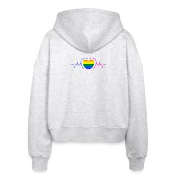 LGBT Heart Pride Gay Gay Sexualité Droits humains - Veste à capuche bio Ida Stanley/Stella Femme - blanc chiné - Dos - AI Model Female 172 dark (172cm)