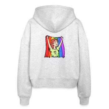 Gleichberechtigung Lgbt Regenbogenfahne Homo - Stanley/Stella Boxy Frauen Bio Zip Hoodie Ida - Weiß meliert - Hinten - AI Model Female 172 dark (172cm)