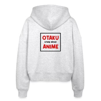 Déclaration Otaku Anemi Manga Culture Pop Geek - Veste à capuche bio Ida Stanley/Stella Femme - blanc chiné - Dos - AI Model Female 172 dark (172cm)