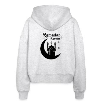 Ramadan Kareem mosque - Stanley/Stella Boxy Women’s Organic Zip Hoodie Ida - heather white - Back - AI Model Female 172 dark (172cm)