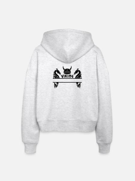 Namensschild des Wikingerdrachenhelms - Stanley/Stella Boxy Frauen Bio Zip Hoodie Ida - Weiß meliert