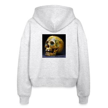 Der Tod ist schön 01 - Stanley/Stella Boxy Frauen Bio Zip Hoodie Ida - Weiß meliert - Hinten - AI Model Female 172 dark (172cm)