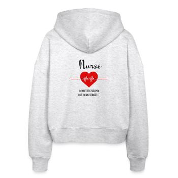 Nurse - Stanley/Stella Boxy Frauen Bio Zip Hoodie Ida - Weiß meliert - Hinten - AI Model Female 172 dark (172cm)