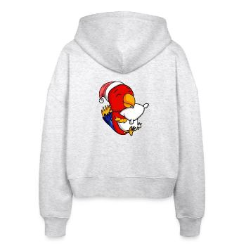 Papagei Vogel Niedlich Müde Weihnachten - Stanley/Stella Boxy Frauen Bio Zip Hoodie Ida - Weiß meliert - Hinten - AI Model Female 172 dark (172cm)