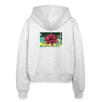 Blume rot rote Blume - Stanley/Stella Boxy Frauen Bio Zip Hoodie Ida - Weiß meliert - Hinten - AI Model Female 172 dark (172cm)