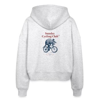Sunday Cycling Club Armadillo - Stanley/Stella Boxy Frauen Bio Zip Hoodie Ida - Weiß meliert - Hinten - AI Model Female 172 dark (172cm)