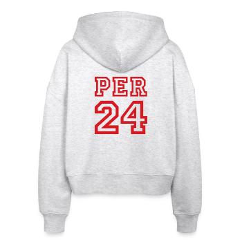 Peru - Stanley/Stella Boxy Women’s Organic Zip Hoodie Ida - heather white - Back - AI Model Female 172 dark (172cm)