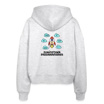 Css Code Developer C++ Java Php Programmer - Stanley/Stella Boxy Women’s Organic Zip Hoodie Ida - heather white - Back - AI Model Female 172 dark (172cm)