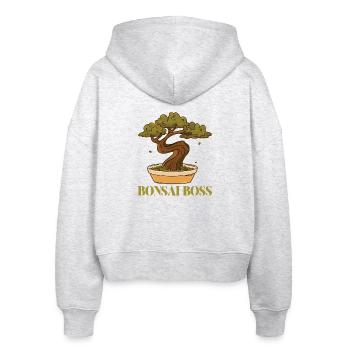 Bonsai Bosss - Stanley/Stella Boxy Frauen Bio Zip Hoodie Ida - Weiß meliert - Hinten - AI Model Female 172 dark (172cm)