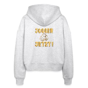 MOTIVATION LAUFEN - JOGGEN SPORT - Stanley/Stella Boxy Frauen Bio Zip Hoodie Ida - Weiß meliert - Hinten - AI Model Female 172 dark (172cm)