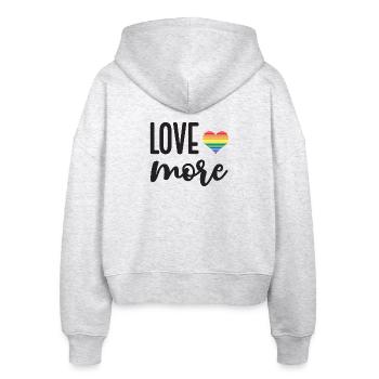 LGBT Pride Month - Liebe mehr - Stanley/Stella Boxy Frauen Bio Zip Hoodie Ida - Weiß meliert - Hinten - AI Model Female 172 dark (172cm)