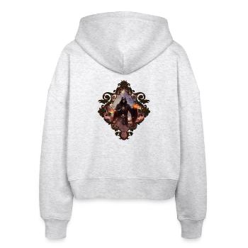Faszinierende und mystische Kulisse eines Skeletts - Stanley/Stella Boxy Frauen Bio Zip Hoodie Ida - Weiß meliert - Hinten - AI Model Female 172 dark (172cm)