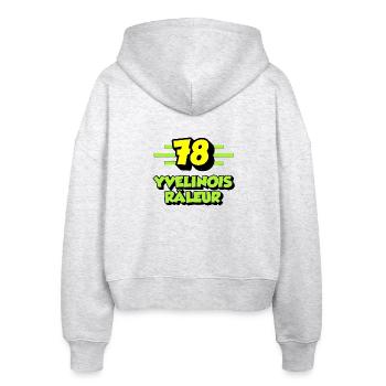 Klagende Yvelines - Stanley/Stella Boxy Frauen Bio Zip Hoodie Ida - Weiß meliert - Hinten - AI Model Female 172 dark (172cm)