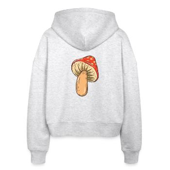Pilz - Stanley/Stella Boxy Frauen Bio Zip Hoodie Ida - Weiß meliert - Hinten - AI Model Female 172 dark (172cm)