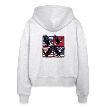 Bald eagle - Stanley/Stella Boxy Women’s Organic Zip Hoodie Ida - heather white - Back - AI Model Female 172 dark (172cm)