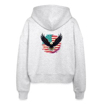 Bald eagle - Stanley/Stella Boxy Women’s Organic Zip Hoodie Ida - heather white - Back - AI Model Female 172 dark (172cm)