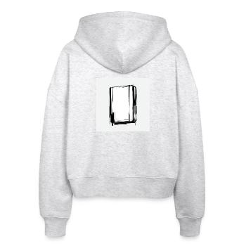 Proof Of Concept - The Analog Void - Stanley/Stella Boxy Frauen Bio Zip Hoodie Ida - Weiß meliert - Hinten - AI Model Female 172 dark (172cm)