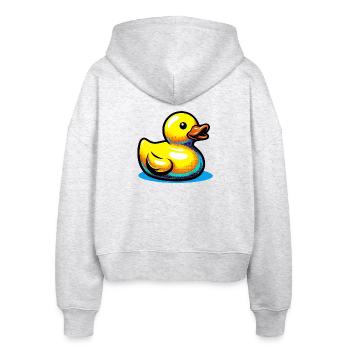 Ente Ente Ente Ente Ente - Stanley/Stella Boxy Frauen Bio Zip Hoodie Ida - Weiß meliert - Hinten - AI Model Female 172 dark (172cm)