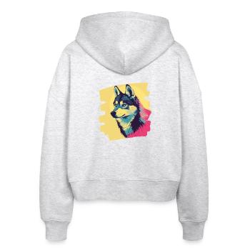 Husky - Stanley/Stella Boxy Women’s Organic Zip Hoodie Ida - heather white - Back - AI Model Female 172 dark (172cm)