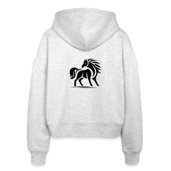 Chevaux Tribal - Veste à capuche bio Ida Stanley/Stella Femme - blanc chiné - Dos - AI Model Female 172 dark (172cm)