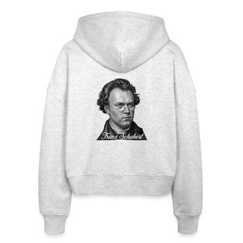 Komponist Franz Schubert Porträt - Stanley/Stella Boxy Frauen Bio Zip Hoodie Ida - Weiß meliert - Hinten - AI Model Female 172 dark (172cm)