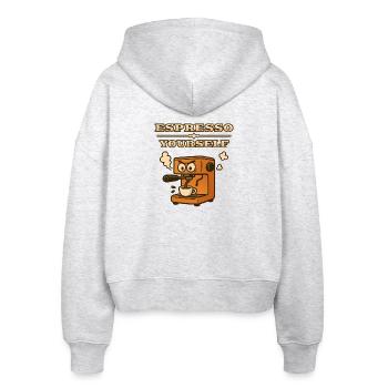 Espresso Yourself - Stanley/Stella Boxy Women’s Organic Zip Hoodie Ida - heather white - Back - AI Model Female 172 dark (172cm)