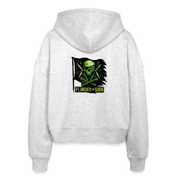 Plunder the Sun - Stanley/Stella Boxy Women’s Organic Zip Hoodie Ida - heather white - Back - AI Model Female 172 dark (172cm)