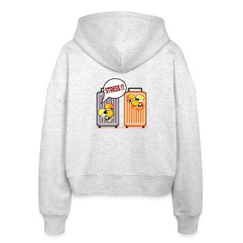 HOLIDAY STRESS HOLIDAY SUITCASE - Stanley/Stella Boxy Women’s Organic Zip Hoodie Ida - heather white - Back - AI Model Female 172 dark (172cm)