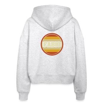 Fabio - Stanley/Stella Boxy Women’s Organic Zip Hoodie Ida - heather white - Back - AI Model Female 172 dark (172cm)