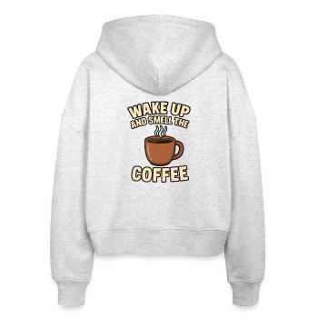 Morning Ritual Coffee Design - Stanley/Stella Boxy Women’s Organic Zip Hoodie Ida - heather white - Back - AI Model Female 172 dark (172cm)