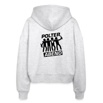 Polterabend Crew Polterhochzeit - Stanley/Stella Boxy Frauen Bio Zip Hoodie Ida - Weiß meliert - Hinten - AI Model Female 172 dark (172cm)