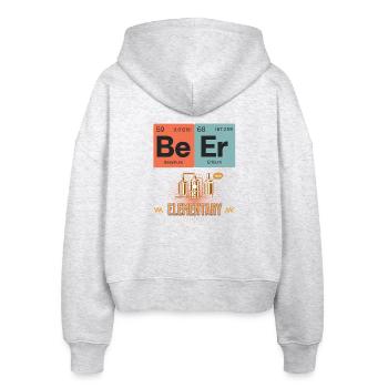 Science-Inspired Elemental BeerT-Shirt Design - Stanley/Stella Boxy Women’s Organic Zip Hoodie Ida - heather white - Back - AI Model Female 172 dark (172cm)