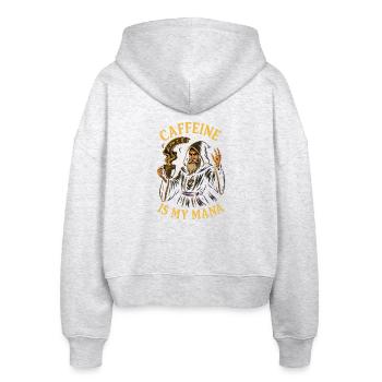 Koffein Ist Mein Mana Zauberer Illustration - Stanley/Stella Boxy Frauen Bio Zip Hoodie Ida - Weiß meliert - Hinten - AI Model Female 172 dark (172cm)