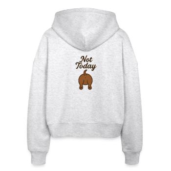 Dackel von hinten - Stanley/Stella Boxy Frauen Bio Zip Hoodie Ida - Weiß meliert - Hinten - AI Model Female 172 dark (172cm)