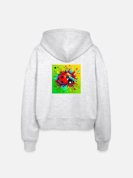 Marienkäfer - Stanley/Stella Boxy Frauen Bio Zip Hoodie Ida - Weiß meliert