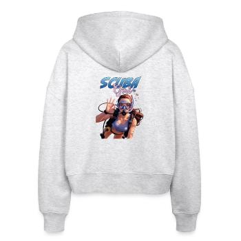 Scuba Girl Taucherin Design - Stanley/Stella Boxy Frauen Bio Zip Hoodie Ida - Weiß meliert - Hinten - AI Model Female 172 dark (172cm)